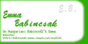 emma babincsak business card